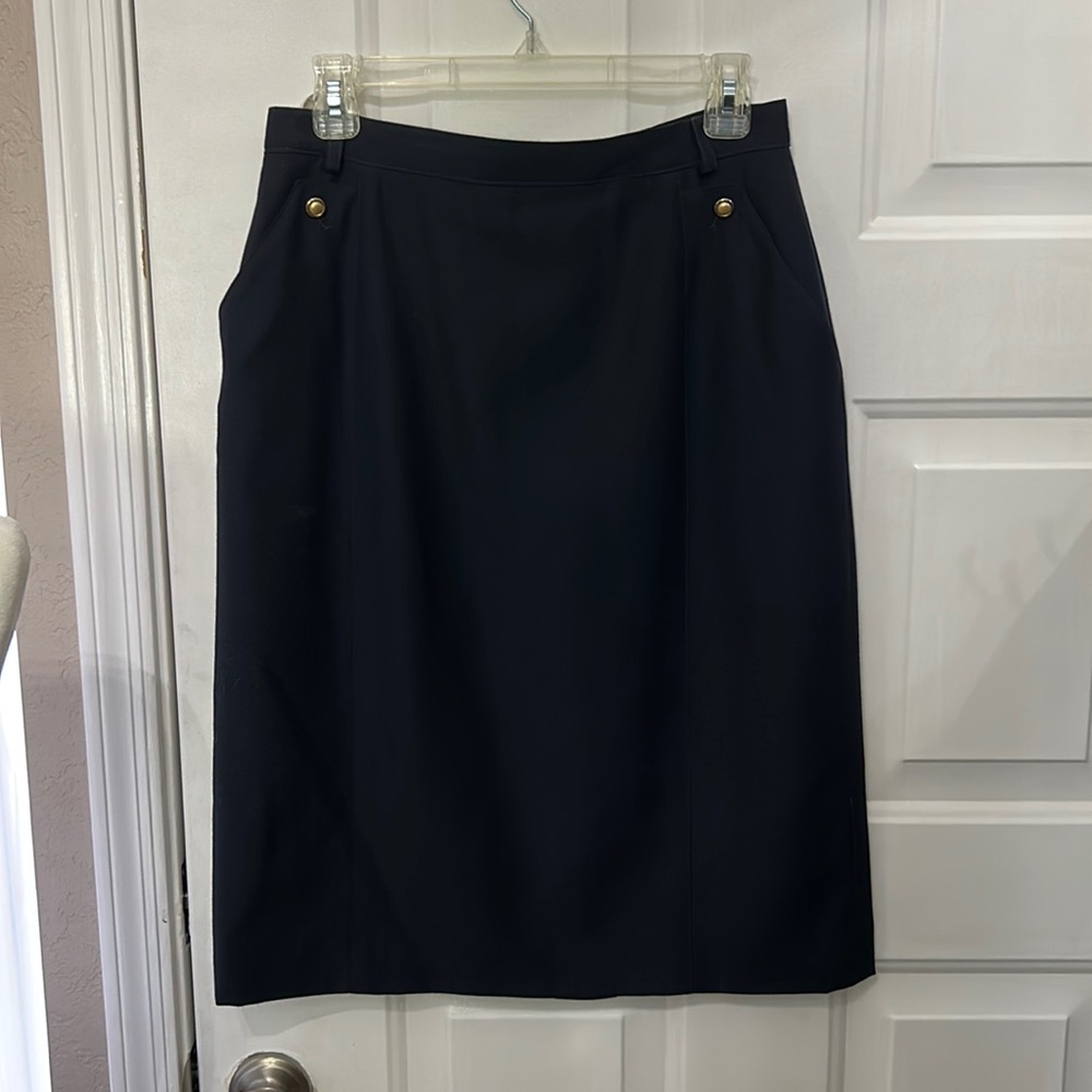 Cache D’Or navy pencil skirt